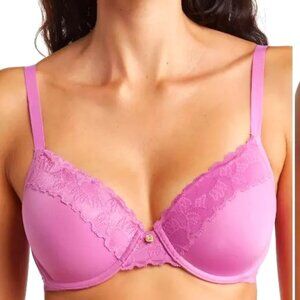 NWT NATORI Refined Full Fit Contour Underwire Bra Lace Summer Plum 32DDD